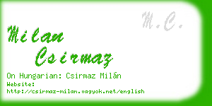 milan csirmaz business card