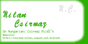 milan csirmaz business card